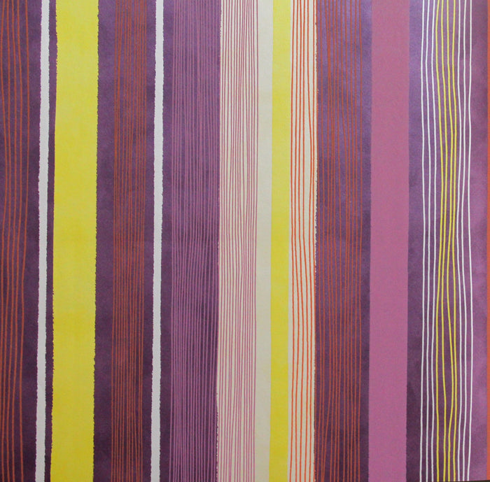 Raval Yellow, Maroon & White Striped Design Wallpaper 341511