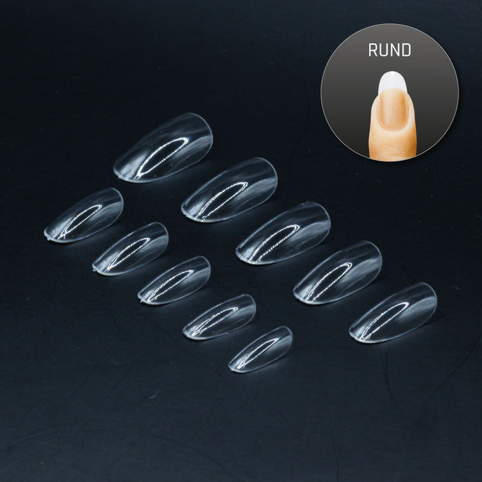 Rund Kurz · Clear · Press On Tips