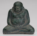 Seated Monk Statue - Antique Thai Style Bronze Phra Sangkachai Monk Statue - 11cm/4"