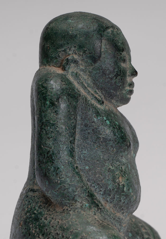 Seated Monk Statue - Antique Thai Style Bronze Phra Sangkachai Monk Statue - 11cm/4"