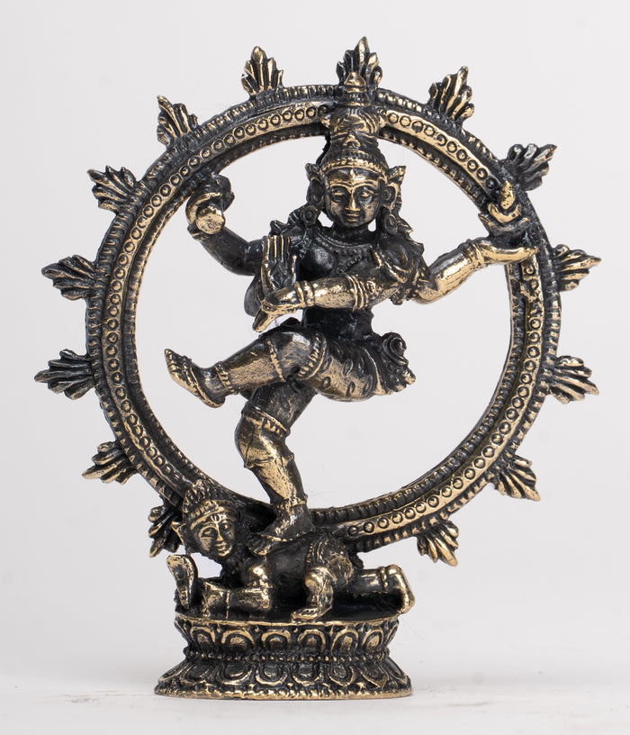 Small Minature Shiva Statue - Thailand Brass Dancing Shiva statue as Lord Nataraja - 7.5cm(3") Tall