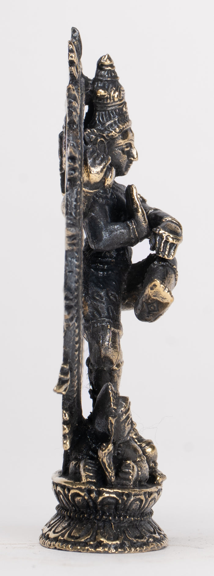 Small Minature Shiva Statue - Thailand Brass Dancing Shiva statue as Lord Nataraja - 7.5cm(3") Tall