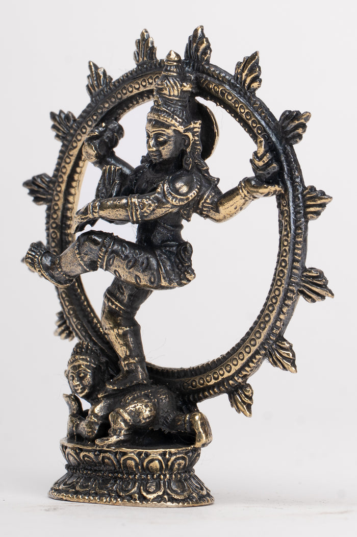 Small Minature Shiva Statue - Thailand Brass Dancing Shiva statue as Lord Nataraja - 7.5cm(3") Tall