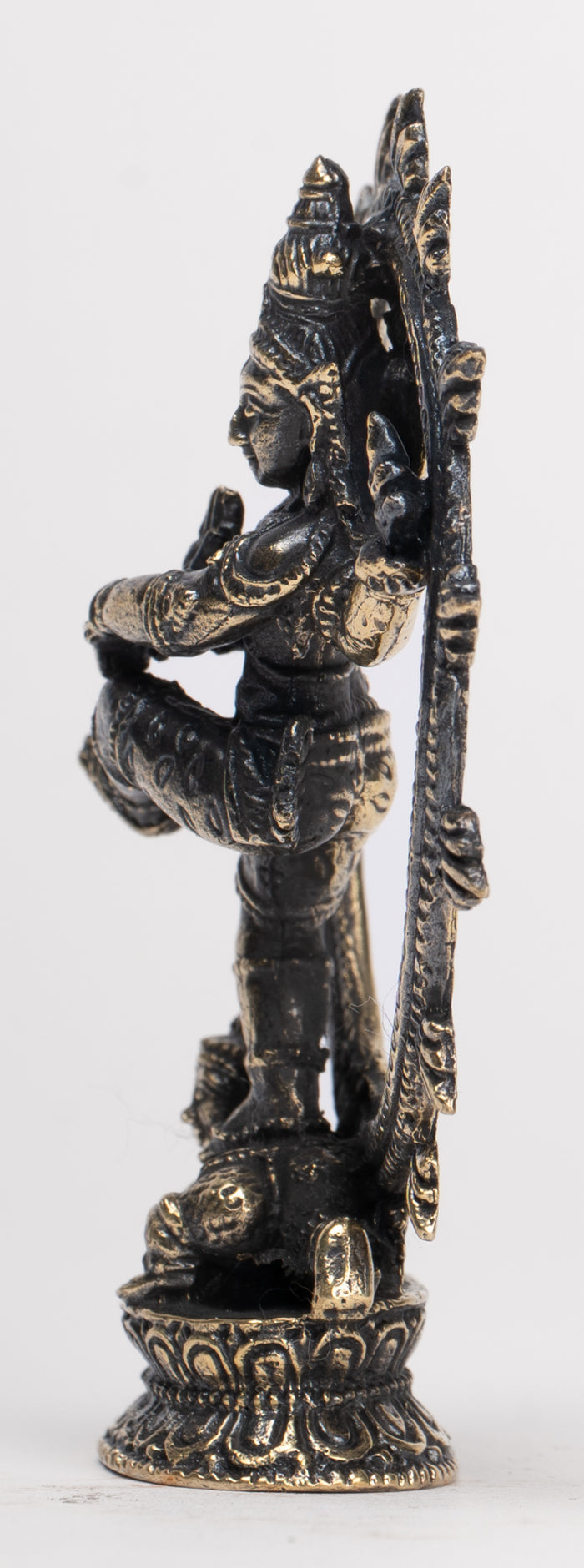 Small Minature Shiva Statue - Thailand Brass Dancing Shiva statue as Lord Nataraja - 7.5cm(3") Tall