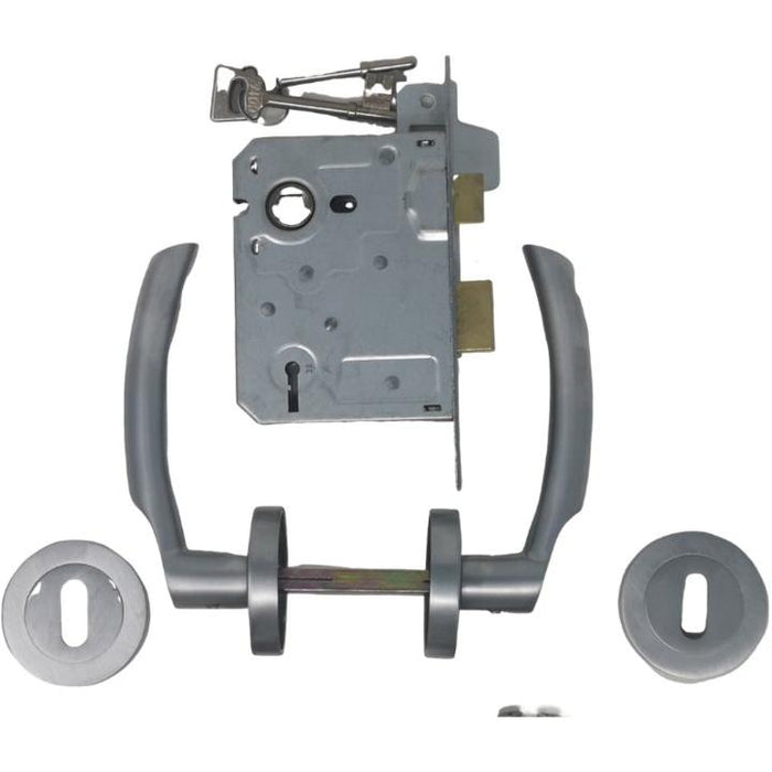 Solid Dorma Door Handle with Two Lever Mortice Lock door handle on rose