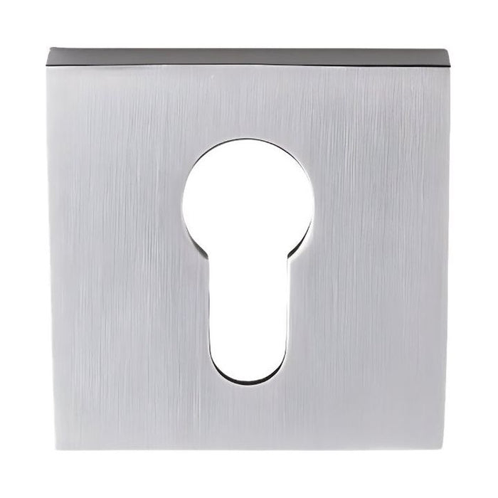 Square stainless steel lever handle on rose