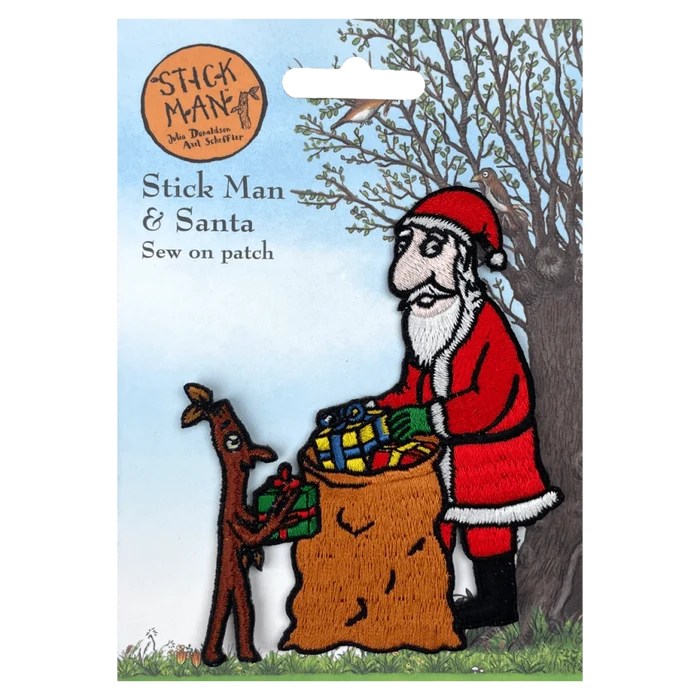 Stick Man & Santa Sew / Iron On Patch - Diavazo Greek Books