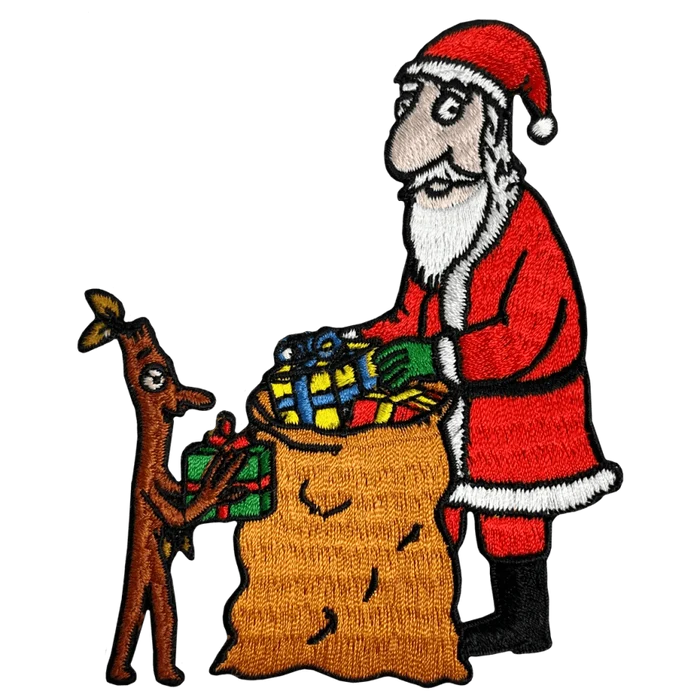 Stick Man & Santa Sew / Iron On Patch - Diavazo Greek Books