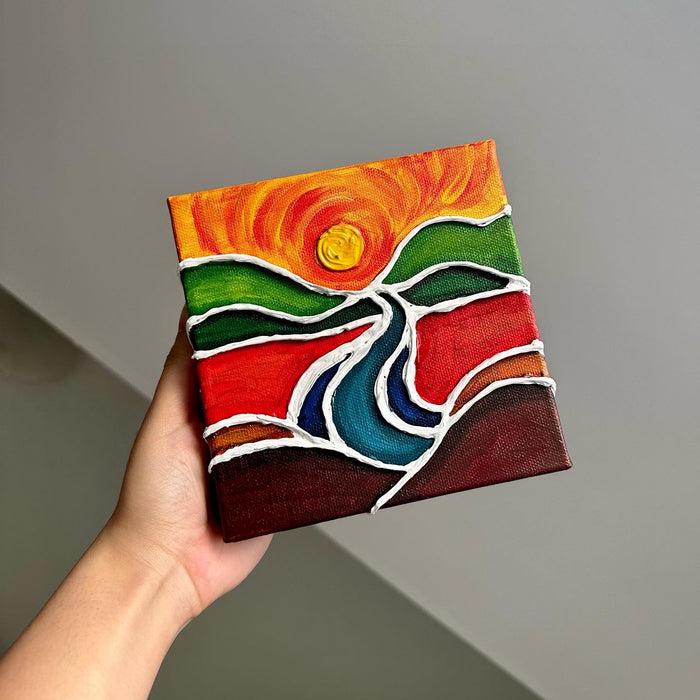 Textured Acrylic Painting (6x6in)🌄