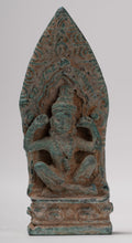 Vishnu Statue - Antique Khmer Style Bronze Seated 'Hear No Evil' Statue - 7.5cm / 3"