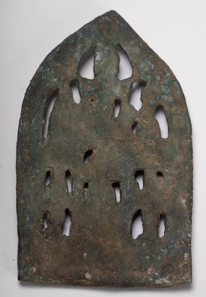 Votive Panel - Antique Khmer Style Bronze Naga Buddha Votive Panel - 15cm/6"