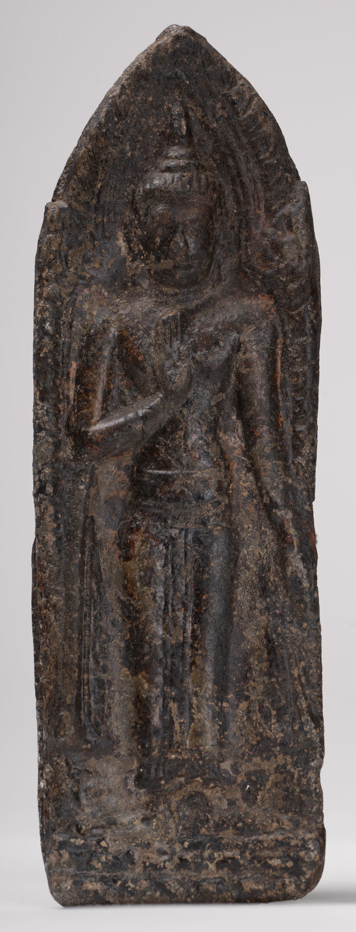 Votive Panel - Antique Thai Style Bronze Protection Buddha Votive Panel - 17.5cm/7"