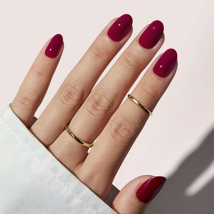 Weinrot Rund · Soft Gel · Press on Nails