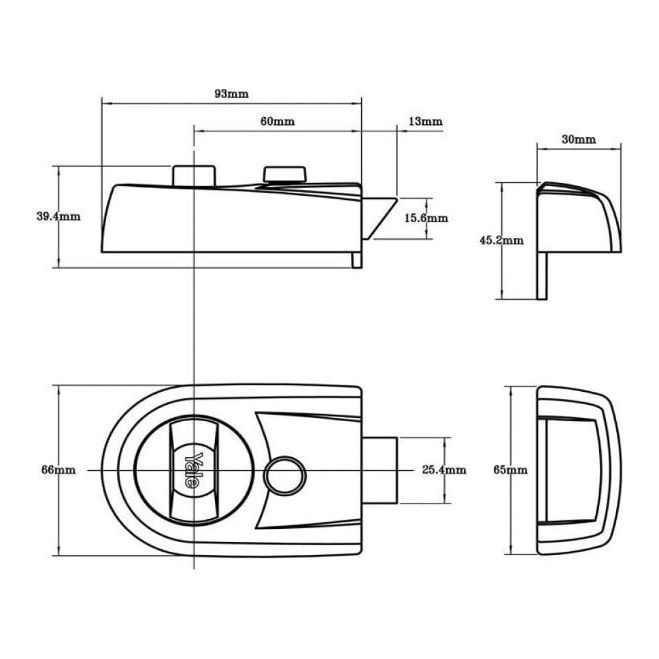 Y3 Nightlatch 60mm backset