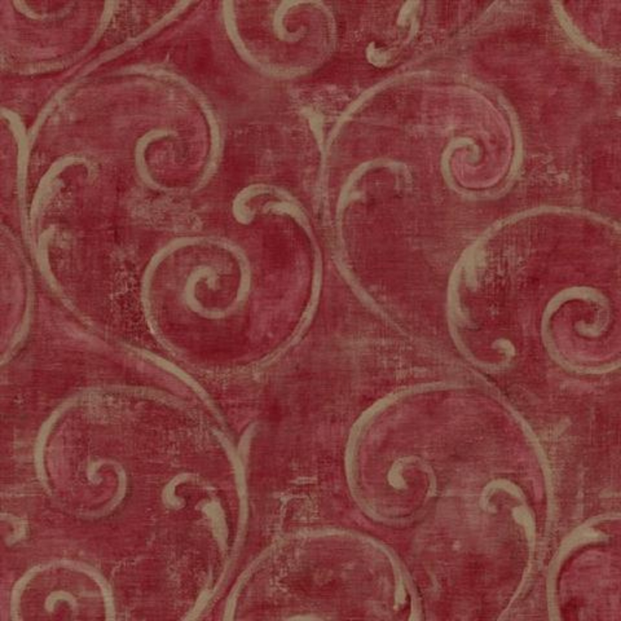 York Red Baroque Motif Design Wallpaper AM8685