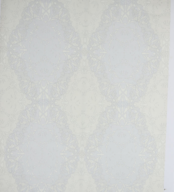 Zircon Baby Blue Dotted Imperial Ogee Wallpaper 317060