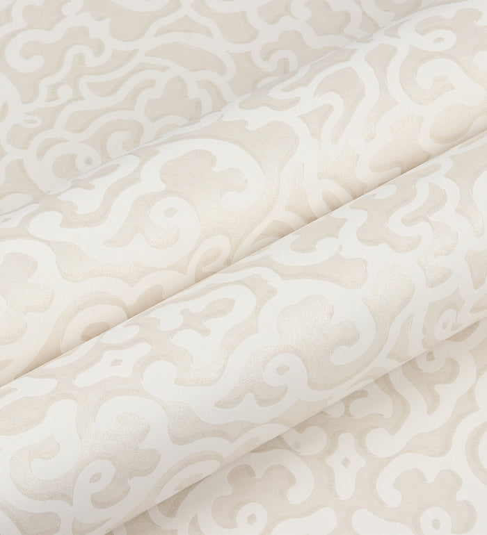 Zircon Beige Abstract Scroll Wallpaper 317010