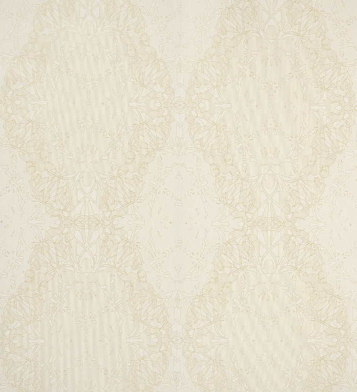 Zircon Beige Dotted Imperial Ogee Wallpaper 317061