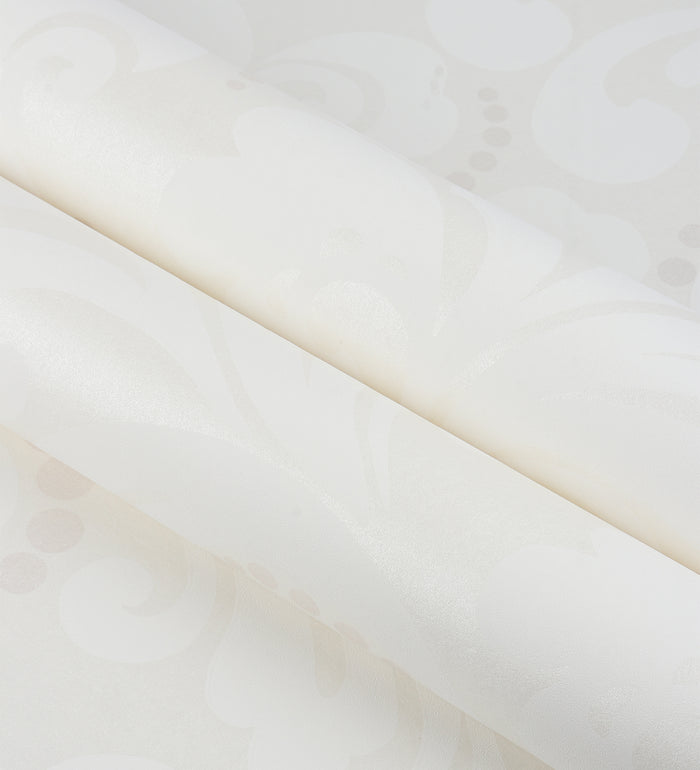 Zircon Off White Pearly Floral Wallpaper 317020