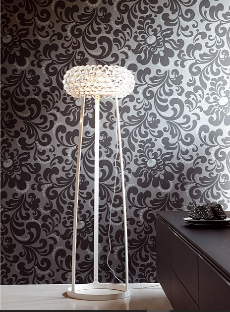 Zircon Shadow Gray Pearly Floral Wallpaper 317025