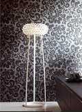Zircon Shadow Gray Pearly Floral Wallpaper 317025