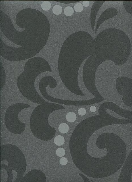Zircon Shadow Gray Pearly Floral Wallpaper 317025