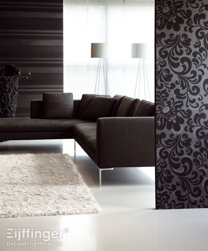 Zircon Shadow Gray Pearly Floral Wallpaper 317025